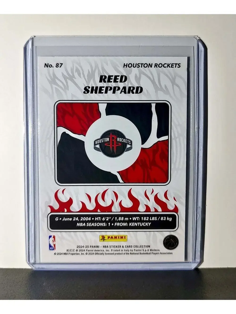 Reed Sheppard Rookie 2024-25 Panini NBA #87 Foil Sticker Card Houston Rockets